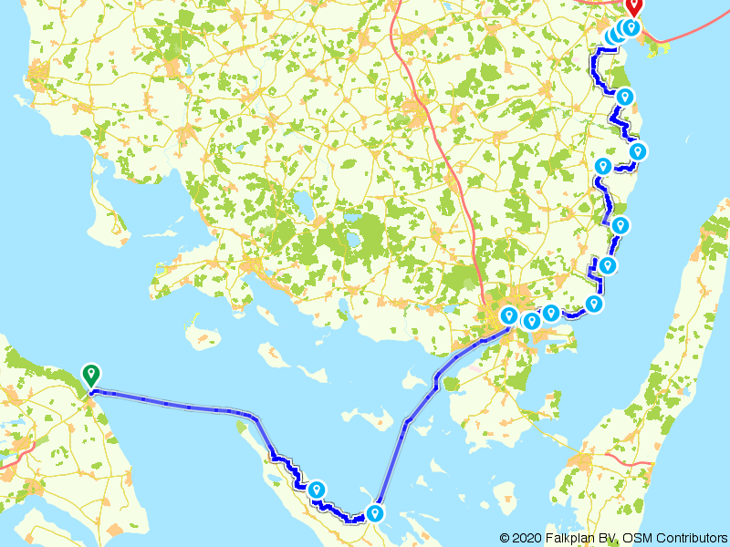 Fietsroute 1026124 - Oostzeeroute - N8: Funen (Fynshav - Nyborg)