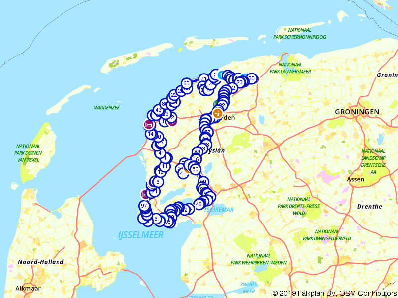 Fietsroute 115090 - Friese Elfstedentocht per fiets