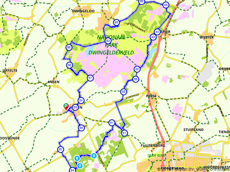 Fietsroute 122486 - Ruinen, Dwingelderveld en Oldenhaverveld