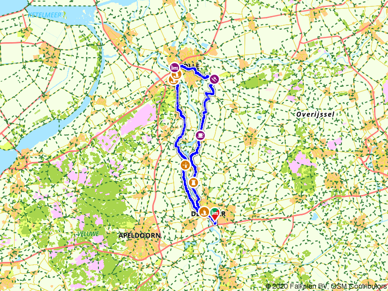 Fietsroute 1261136 - HanzeTour Deventer 3 Daagse Overzicht
