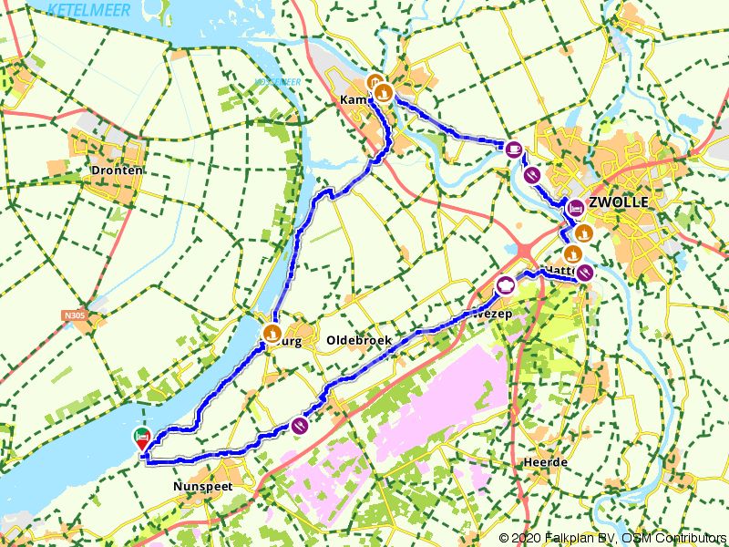 Fietsroute 1261167 - HanzeTour Elburg 3 Daagse Overzicht