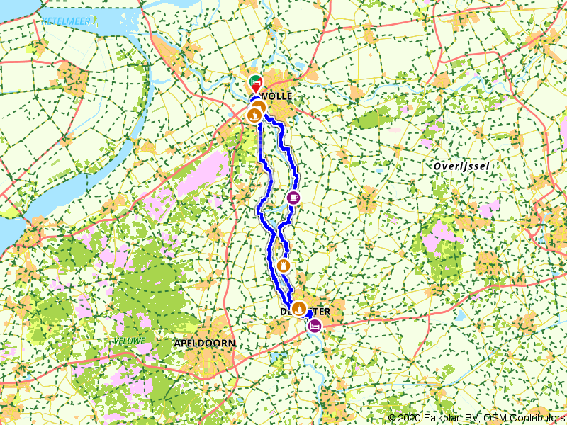 Fietsroute 1261196 - HanzeTour Zwolle 3 Daagse Overzicht