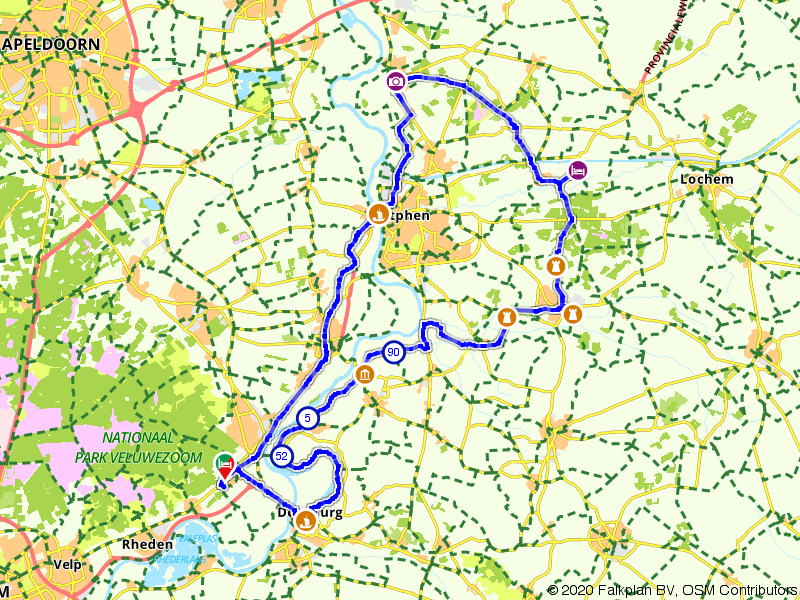 Fietsroute 1261201 - HanzeTour Zutphen 3 Daagse Overzicht