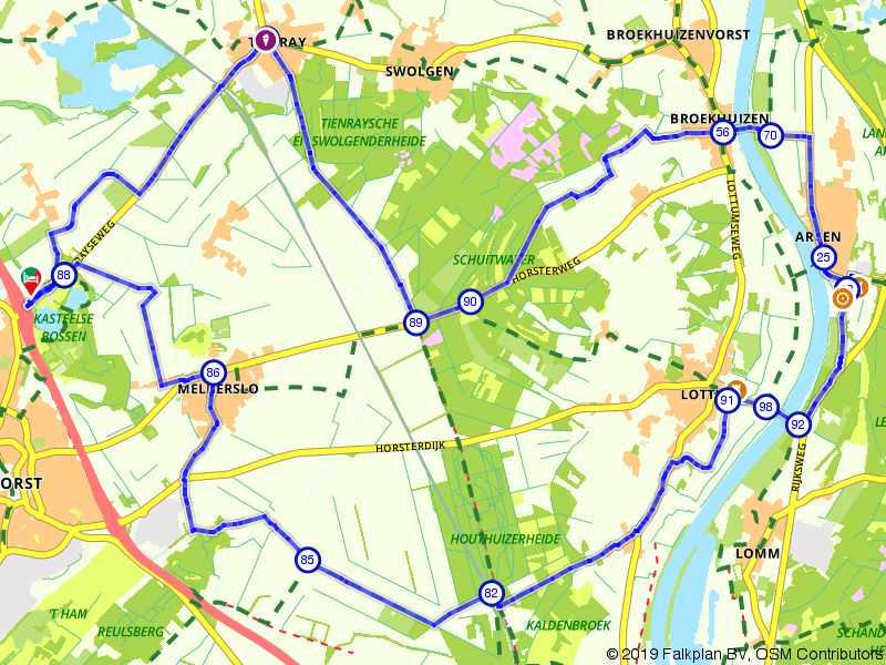 Fietsroute 133680 - Tienray, Arcen en Melderslo