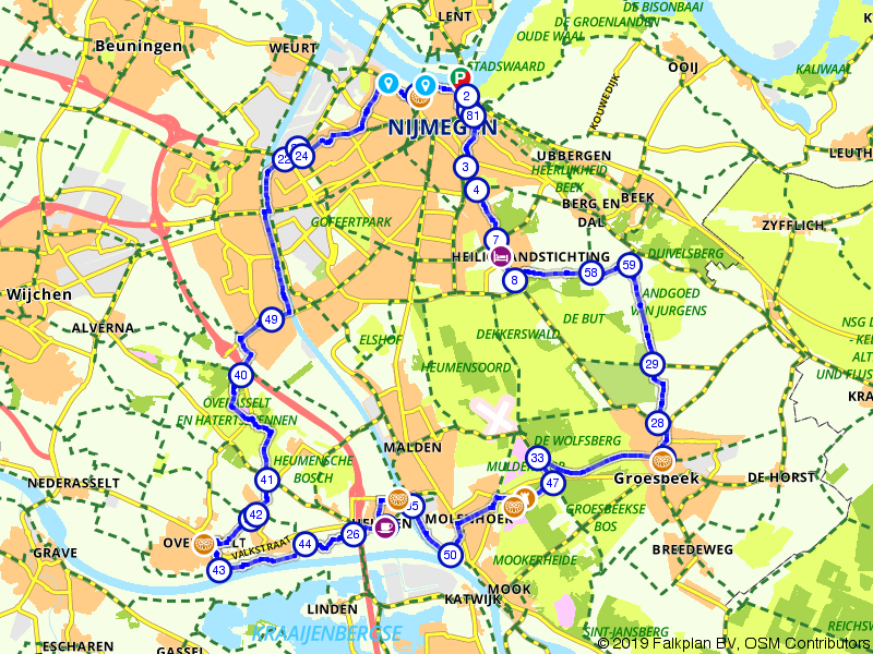 Fietsroute 345537 - Liberation Route Nijmegen (Nijmegen, Berg en dal)