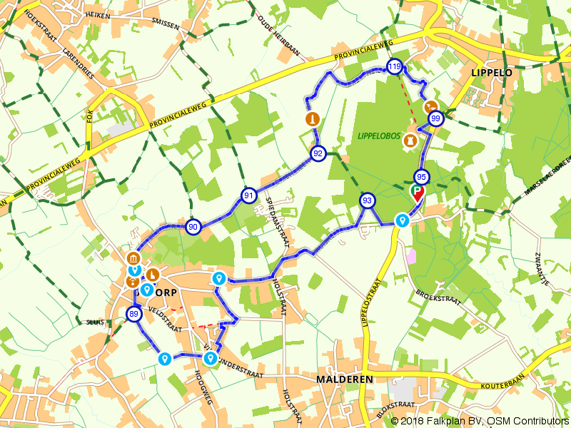 Wandelroute 541075 - Ontdek Opdorp en het Lippelobos