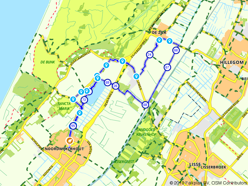 Wandelroute 558444 - Ontdek de bloembollenvelden bij Noordwijkerhout