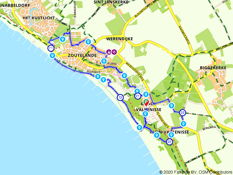Wandelroute 584982 - Wandelen door de omgeving van Zoutelande
