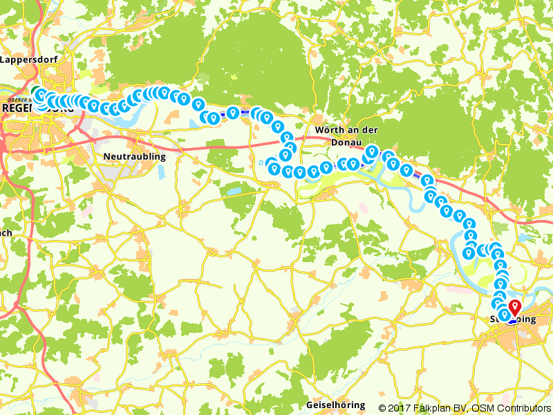 Fietsroute 606873 - Donaufietspad Etappe 1 (Regensburg - Straubing)