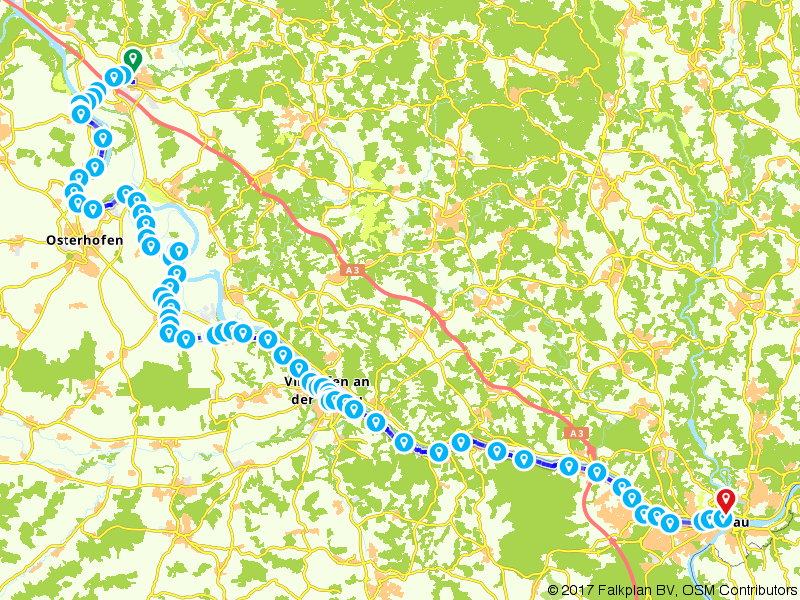 Fietsroute 606885 - Donaufietspad Etappe 3 (Hengersberg - Passau)