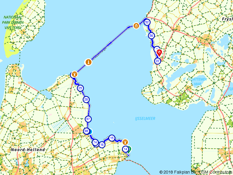 Fietsroute 747476 - Zuiderzeeroute etappe 1: van Enkhuizen naar Workum
