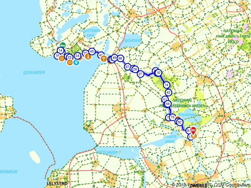 Fietsroute 747480 - Zuiderzeeroute etappe 3: Van Rijs naar Zwartsluis