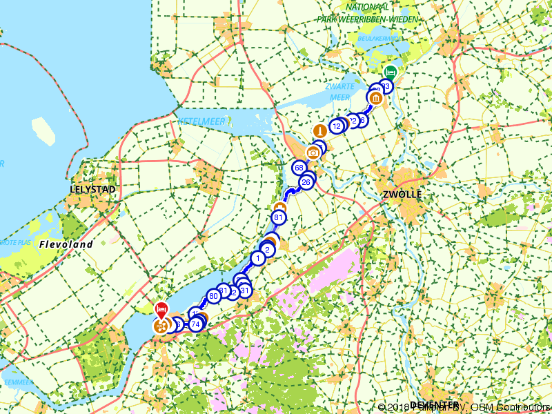 Fietsroute 747482 - Zuiderzeeroute etappe 4: Van Zwartsluis naar Harderwijk