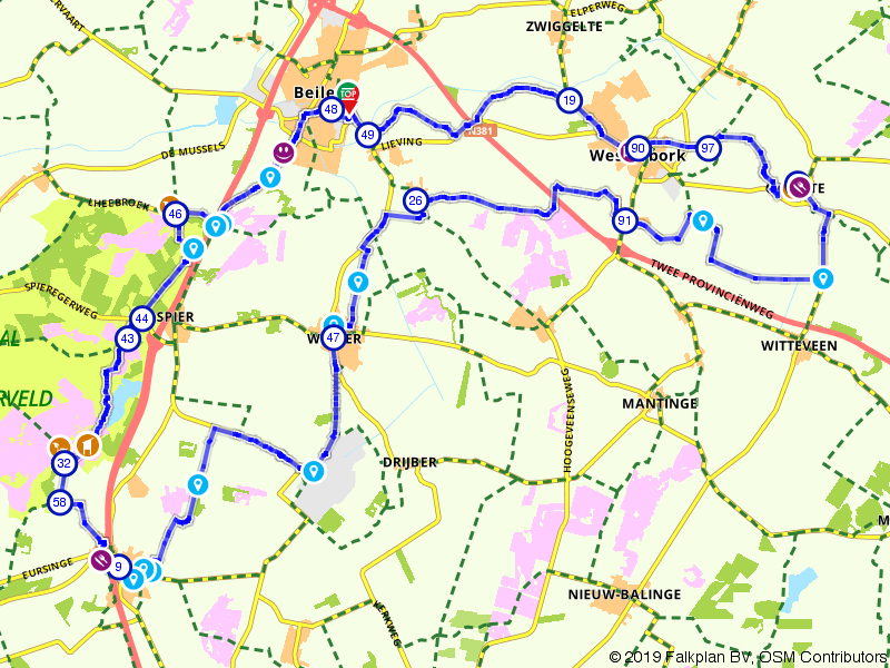 Fietsroute 762113 - Met de Drentse Fiets4Daagse Dwars door Drenthe