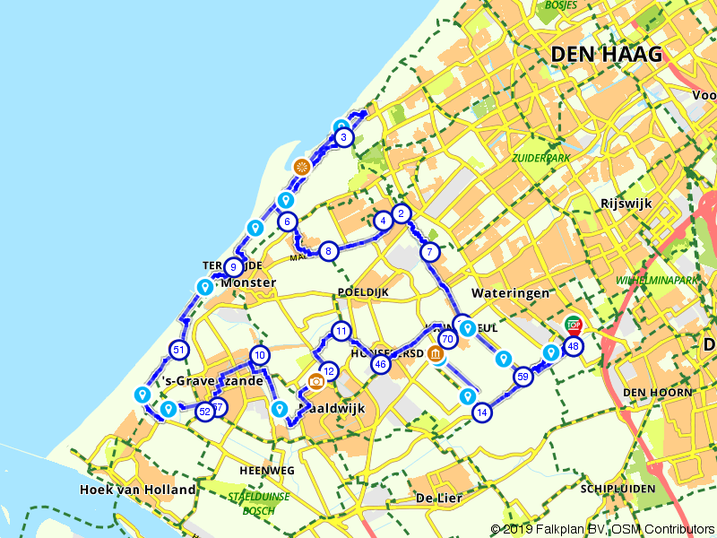 Fietsroute 769877 - Fietsen langs de kust en de kassen van het Westland